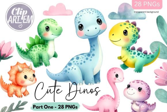 Bringing Prehistoric Charm to Modern Designs with Cute Baby Dinosaur Clip Art