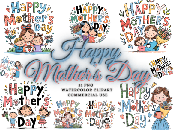 Celebrating Mom: A Guide to the Cute Happy Mothers Day Png Bundle Mama