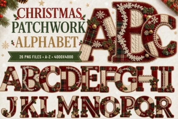 Christmas Patchwork Alphabet PNG, Plaid: A Guide for Holiday Designers