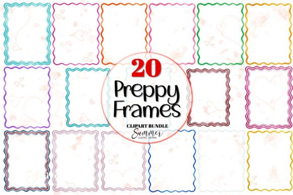 Colorful Preppy Frame Clipart Bundle