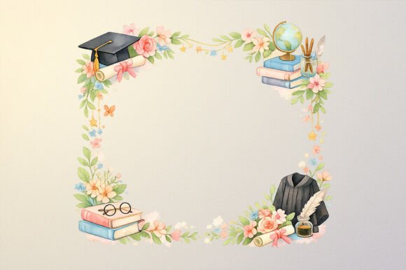 Elevate Graduation Designs with Watercolor Art