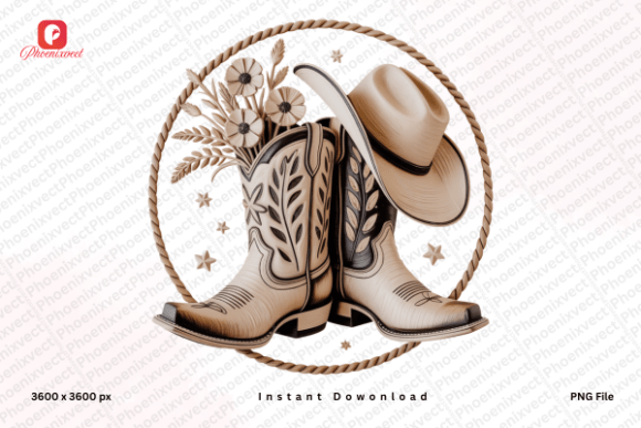 Elevating Brand Identity with Western Country Cowboy Boots Hat PNG Assets