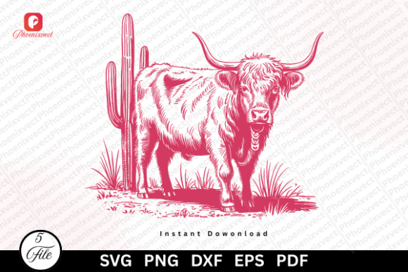 Embracing Rustic Charm: The Allure of the Western Desert Cowgirl Highland Cow SVG