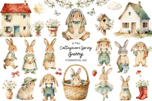 Evaluating the Cottagecore Spring Bunny Clipart Bundle for Creative Projects