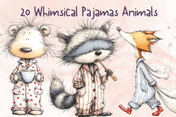 Evaluating the Whimsical Pajamas Animals Clipart Set for Cozy Design Projects