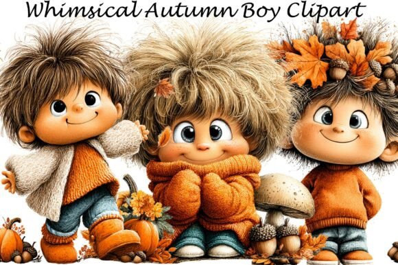Evaluating Whimsical Autumn Boy Clipart for Creative Projects