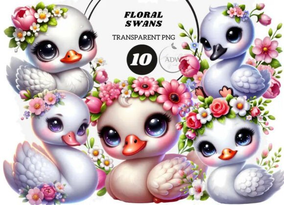 Floral Swan Clipart: Design Applications and Practical Considerations