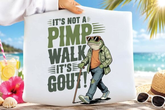 Funny Frog It’s Not a Pimp Gout PNG SVG: Turning Joint Pain into Digital Art Gold