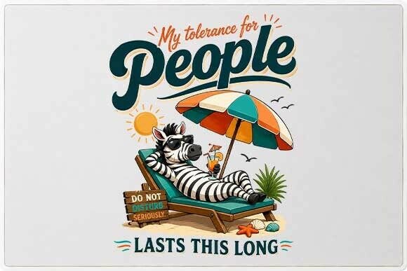 Funny Zebra Vacation Graphic PNG: The Ultimate Introvert’s Beach Companion