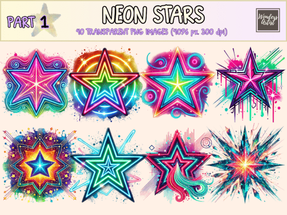 Neon Stars Clipart: A Guide to Digital Design