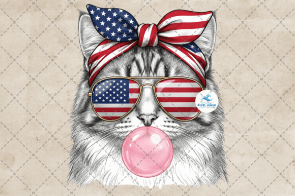 Patriotic Cat Bubblegum 4th of July PNG: A Guide to High-Quality Sublimation and Design