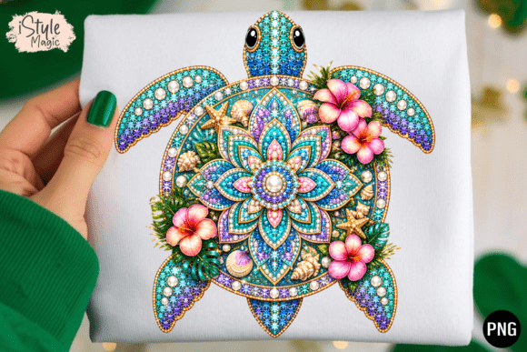 Sea Turtle Summer Mandala PNG: Elevate Your Coastal Crafts with High-Resolution Digital Art