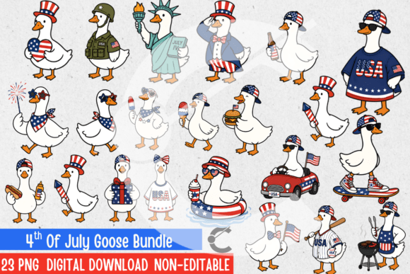 Strategic Creative Assets: Leveraging the 4th of July Patriotic Silly Goose Bundle for Brand Impact