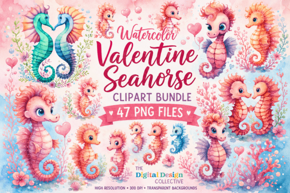 Watercolor Seahorses: Elevate Your Design